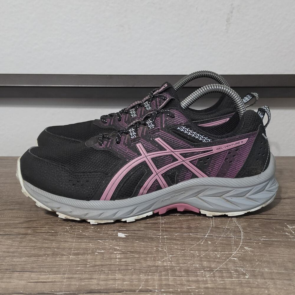 Asics Gel Venture 9 Women's Trail Running Shoes Sneakers Size 8 Black/Soft Berry